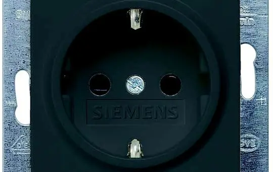 SIEMENS 5UB1924 SCHUKO socket Delta i-system Touch protection | carbon metallic
