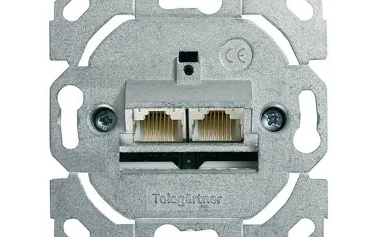 TELEGAERTNER J00020A0502 Network Socket 2-fold, Cat. 6a