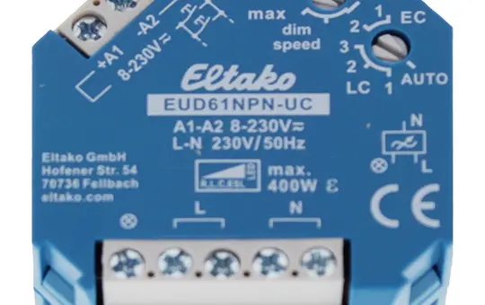 ELTAKO EUD61NPN-UC Universal Dimmer Flush-Mounted RLC/ESL/LED, 400W