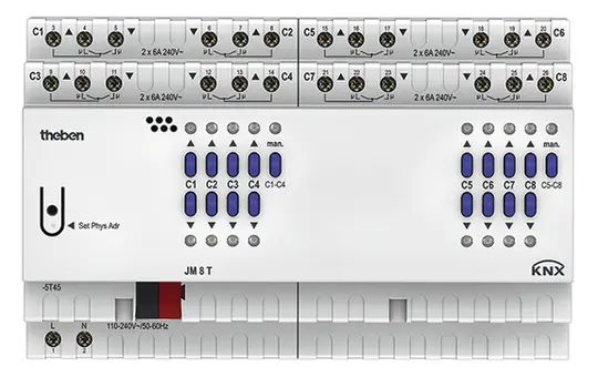 THEBEN JM 8 T KNX-actionneur de volet roulant FIX 8 fois
