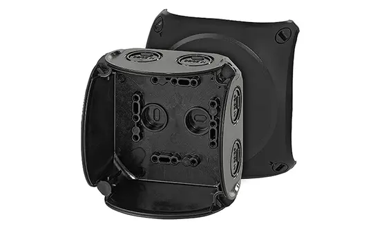 HENSEL KF0400B Boîte de dérivation câble série KF sans pinces | noir | 104x104 mm