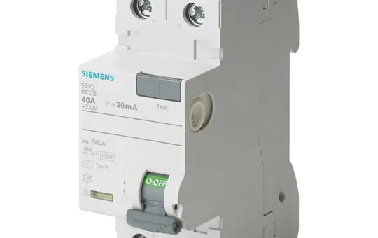 SIEMENS 5SV3314-6 RCD 2-pole 30 mA Type A 40 A, N right