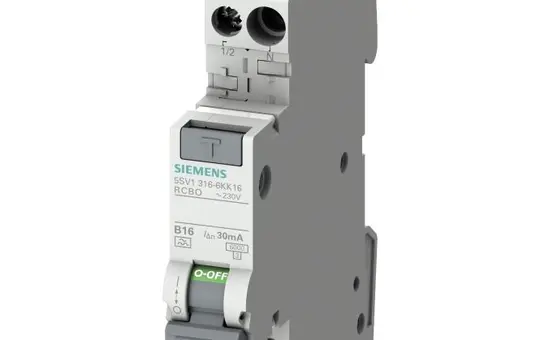 SIEMENS 5SV1316-7LK10 RCD/MCB Type A C-Char. 30 mA 1+N 10 A, short-time delayed