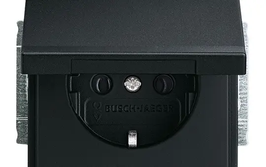 BUSCH-JAEGER 20EUK-885 SCHUKO socket Future Hinged lid | matt black
