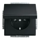 BUSCH-JAEGER 20EUKB-885 SCHUKO socket Future Touch protection, hinged lid | matt black