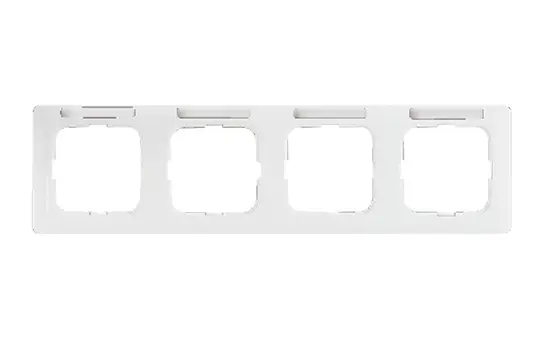 BUSCH-JAEGER 1734NSKA-214 cadre de recouvrement à commande Reflex Linear Champ de titre horizontal, dépliant 4 volets | blanc alpin