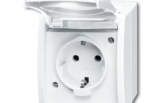 BUSCH-JAEGER 20EW-54 SCHUKO surface-mounted socket Ocean 1-fold | alpine white