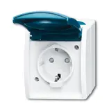 BUSCH-JAEGER 20EBW-53 SCHUKO surface-mounted socket Ocean 1-fold, contact protection | grey/teal