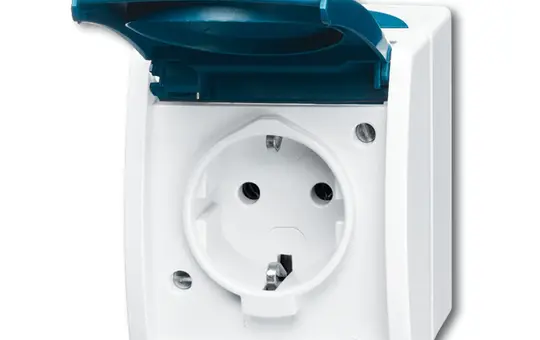 BUSCH-JAEGER 20EW-53 SCHUKO surface-mounted socket Ocean 1-fold | grey/teal