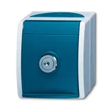 BUSCH-JAEGER 20EWSL-53 SCHUKO surface-mounted socket Ocean 1-fold, security lock | grey/teal