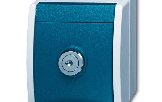 BUSCH-JAEGER 20EWSL-53 SCHUKO surface-mounted socket Ocean 1-fold, security lock | grey/teal