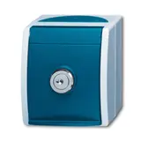 BUSCH-JAEGER 20EWSL-101-53 SCHUKO surface-mounted socket Ocean 1-fold, lock | grey/teal