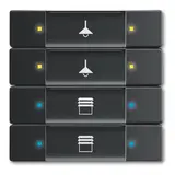BUSCH-JAEGER 6127/02-885 KNX Touch Sensor Control Element 4-fold | matt black