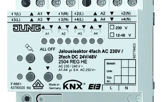 JUNG 2504REGHE KNX Combined Shutter Actuator AC/DC 4-fold