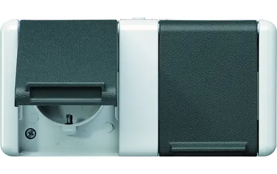 JUNG 8220W SCHUKO socket Series WG 800 2-fold, horizontal