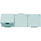 JUNG 623W SCHUKO socket Series WG 600 3-fold, horizontal | gray