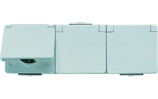 JUNG 623W SCHUKO socket Series WG 600 3-fold, horizontal | gray