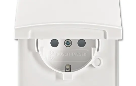 BUSCH-JAEGER 20EUGKB-34-101 SCHUKO Socket All-Weather 44 Touch protection, hinged lid | alpine white
