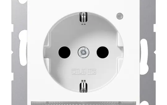 JUNG A1520-OWWLNW prise SCHUKO A/AS Lumière d'orientation, protection tactile | blanc alpin