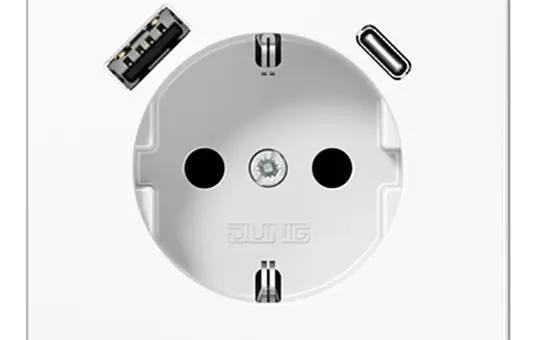 JUNG LS1520-15CAWW SCHUKO socket LS USB A/C, 3.0 A | alpine white