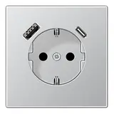 JUNG AL1520-15CA SCHUKO socket LS USB A/C, 3.0 A | aluminum
