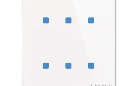 BUSCH-JAEGER TB/U6.4.11-CG KNX Touch Sensor Standard tacteo 6-fold, horizontal | glass white | 86x86 mm