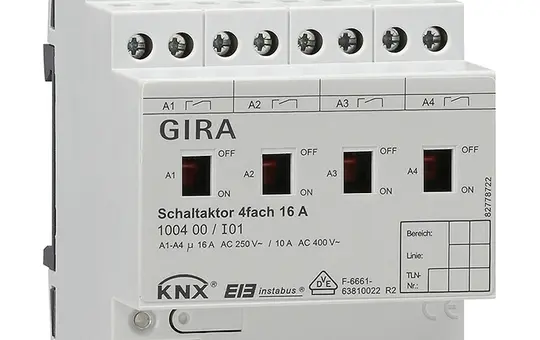 GIRA 100400 KNX Switching Actuator with Manual Operation 16 A 4-fold