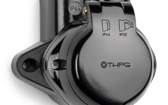 THPG 100830 Prise saillie pour pièces humides en bakélite Schuko double entrée
