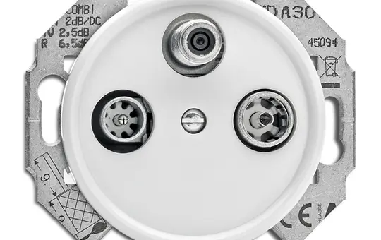 THPG 100728 Antenna Socket Duroplast 3-way, universal, stitch, 2 dB