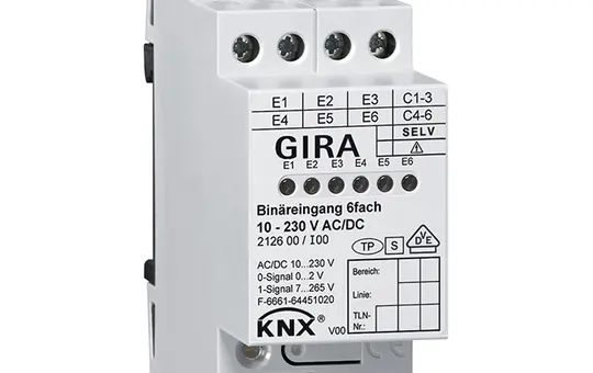 GIRA 212600 Entrée binaire KNX 10-230 V 6 fois