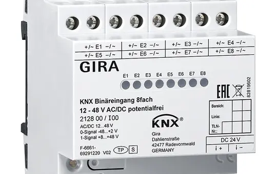 GIRA 212800 KNX Binary Input 12-48 V 8-fold