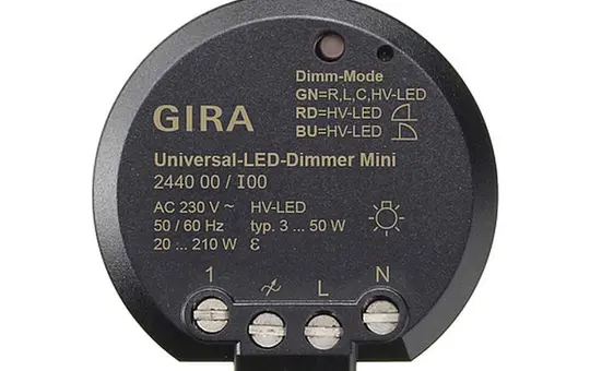 GIRA 244000 Variateur encastré Mini RLC, LED, 210 W