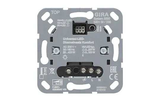 GIRA 540100 Touch Dimmer System 3000 1-gang, RLC, LED, 3-200 W