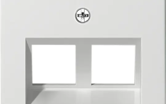 GIRA 264003 Modular jack cover System 55 2-fold, label field | pure white shiny