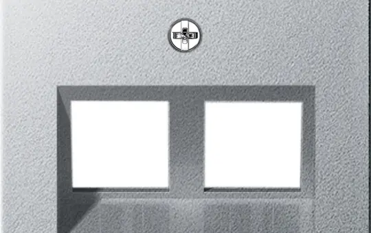 GIRA 264026 Modular jack cover System 55 2-fold, label field | aluminium