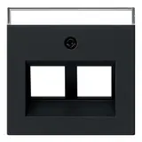 GIRA 2640005 Modular Jack Cover System 55 2-fold, label field | matt black