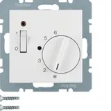 BERKER 20308989 Room temperature controller S.1/B.3/B.7 Opener, 230 V, off switch, indicator light | polar white glossy