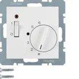 BERKER 20301909 Room temperature controller S.1/B.3/B.7 Opener, 230 V, off switch, indicator light | polar white matt