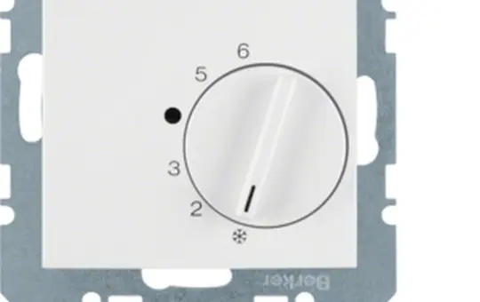 BERKER 20268989 Régulateur de température ambiante S.1/B.3/B.7 Commutateur inverseur, 230 V | blanc polaire brillant