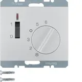 BERKER 20307103 Room Temperature Controller K.1/K.5 Opener, 230 V, off switch, indicator light | matt aluminum
