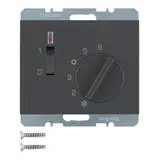 BERKER 20317106 Room Temperature Controller K.1/K.5 NC contact, 24 V, off switch, indicator light | anthracite matt