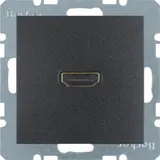 BERKER 3315421606 High Definition Connection Socket S.1/B.3/B.7 straight socket | anthracite matt