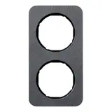 BERKER 10122384 Cover Frame R.1 2-fold | slate anthracite/glossy black