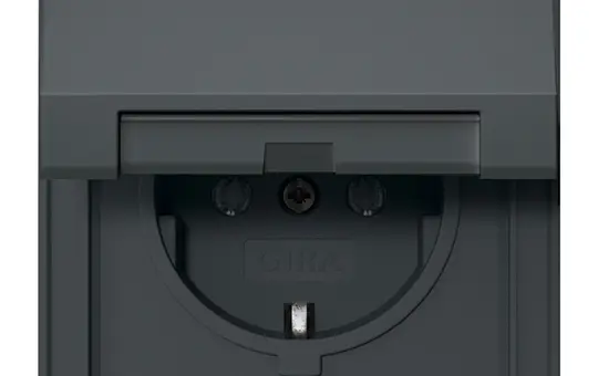 GIRA 445467 SCHUKO socket TX_44 Hinged lid, 16 A | anthracite