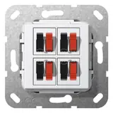 GIRA 569403 Communication Insert 4 x Speaker Connector | pure white shiny