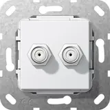 GIRA 565103 Communication Insert F-connector/F-connector, gender changer | pure white shiny
