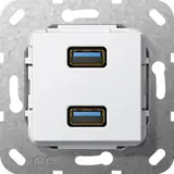 GIRA 568503 Communication Insert USB-A/USB-A, breakout cable | pure white shiny
