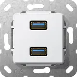 GIRA 568403 Communication Insert USB-A/USB-A, coupling | pure white shiny