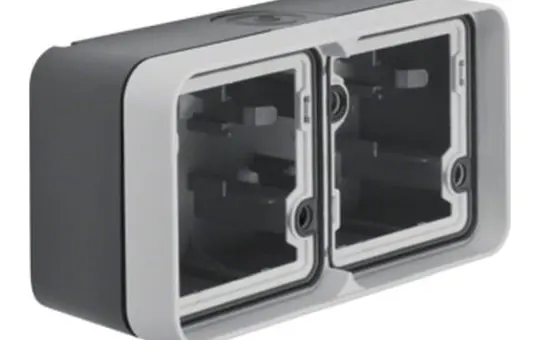 BERKER 6719323505 Surface-Mounted Enclosure W.1 2-fold, horizontal | light gray