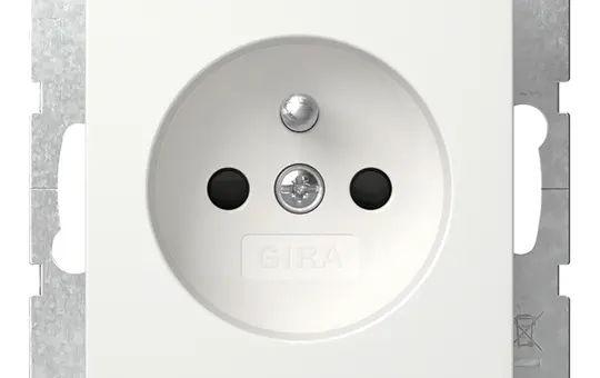 GIRA 448527 international socket System 55 FR/BE, contact protection | pure white satin matt